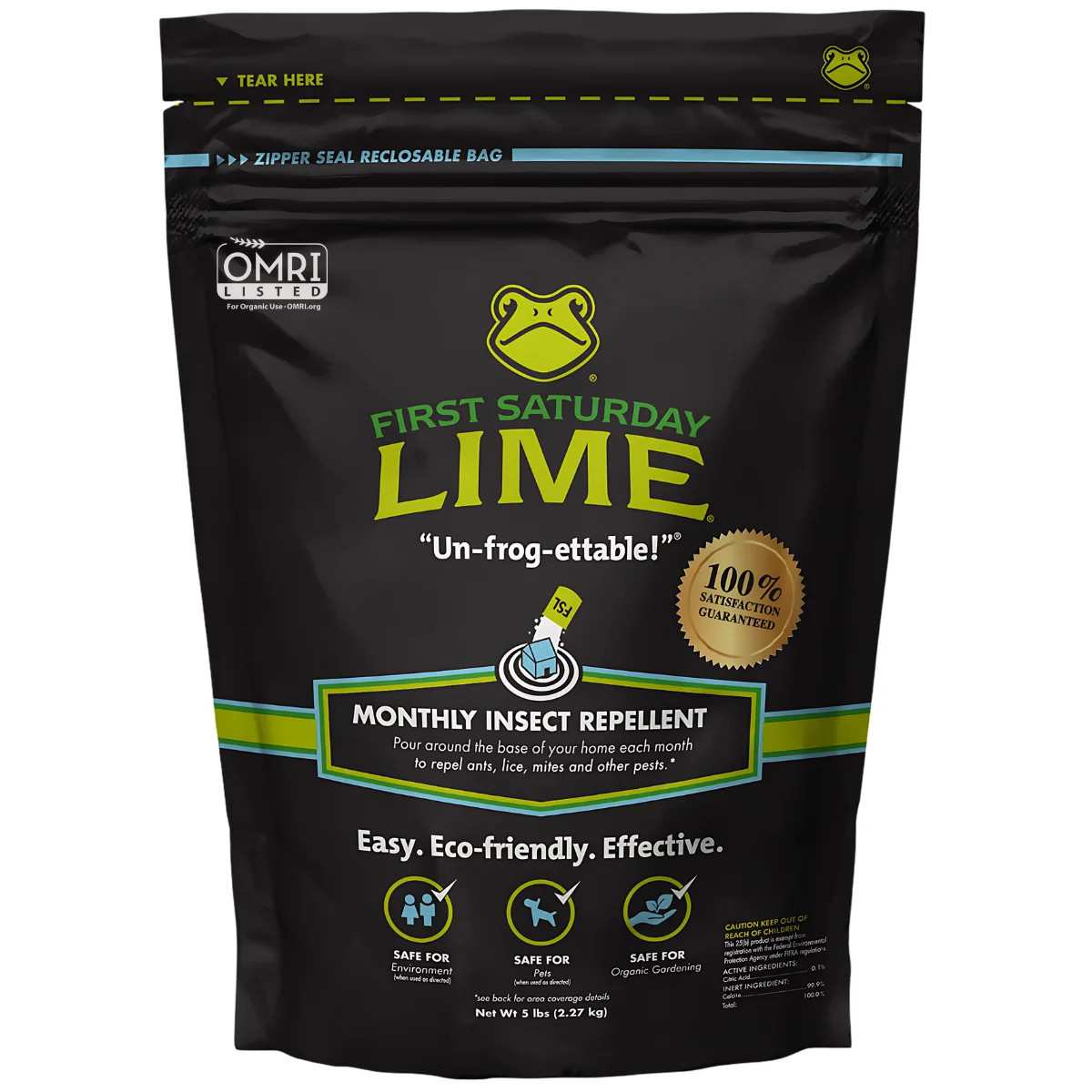 First Saturday Lime Monthly Insect Repellent 5lb Bag I Monthly Insect Shield I Prevents Ants & Ot... | Walmart (US)