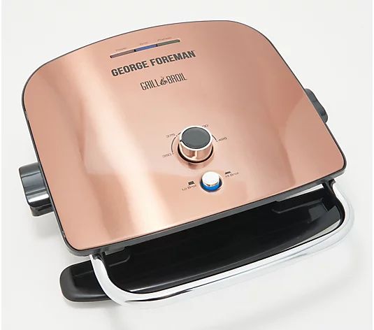 George Foreman 5-Serving 4-in-1 Grill & Broil with Nonstick Plates | QVC