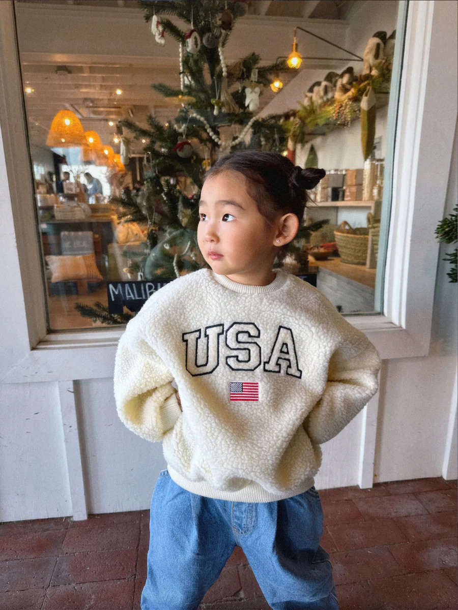 USA Sherpa Sweater Cloud | Sun Peony Coconut