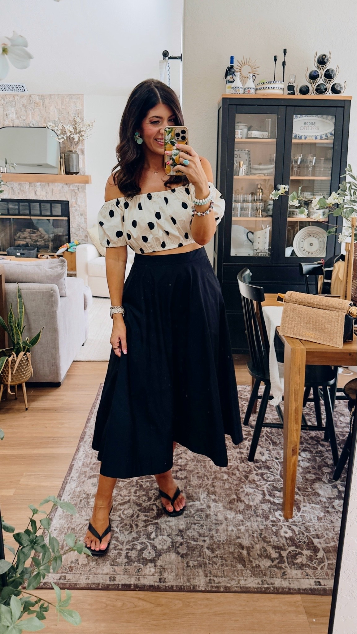 Polka dot top- medium
Skirt-6 (runs large)

#LTKOver40 #LTKMidsize #LTKSeasonal