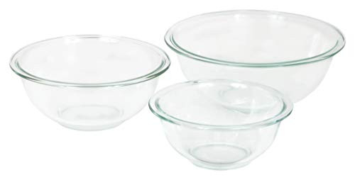 Pyrex Glass Mixing Bowl Set (3-Piece Set, Nesting, Microwave and Dishwasher Safe) | Amazon (US)