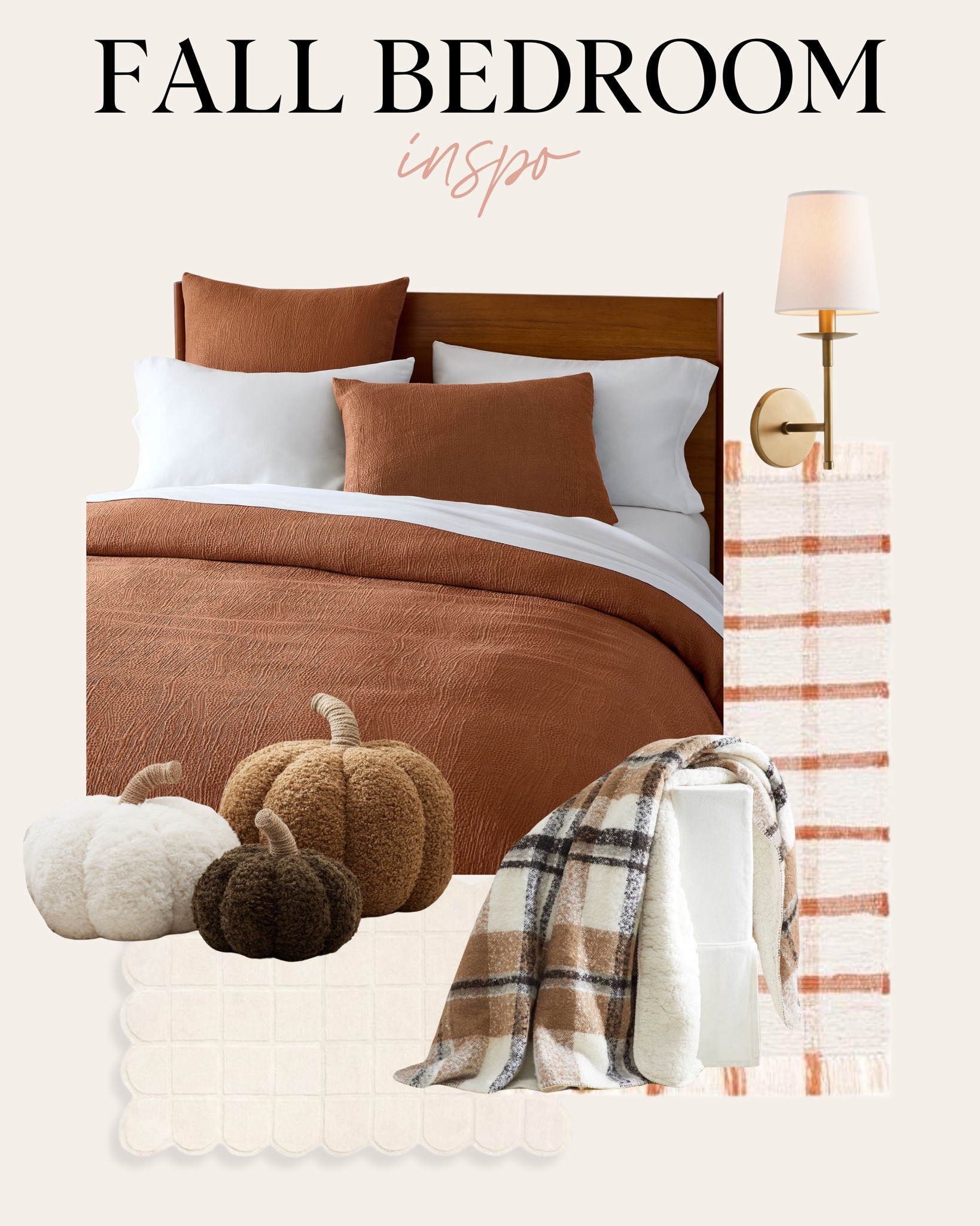 I love this fall bedroom look. This West Elm bedding is the perfect base for layering fall pillows and blankets. 