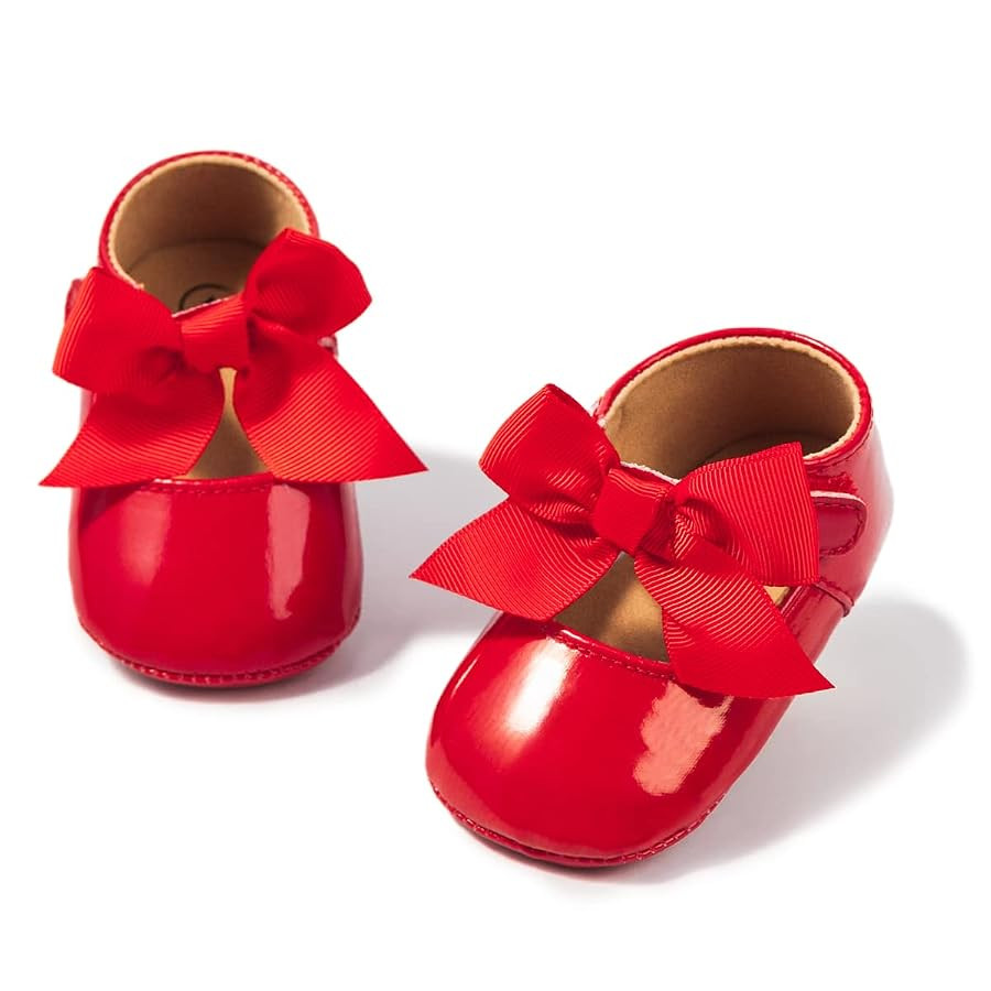 HsdsBebe Infant Baby Girls Mary Jane Flats Bow Non-Slip Soft Sole Princess Toddler First Walkers ... | Amazon (US)