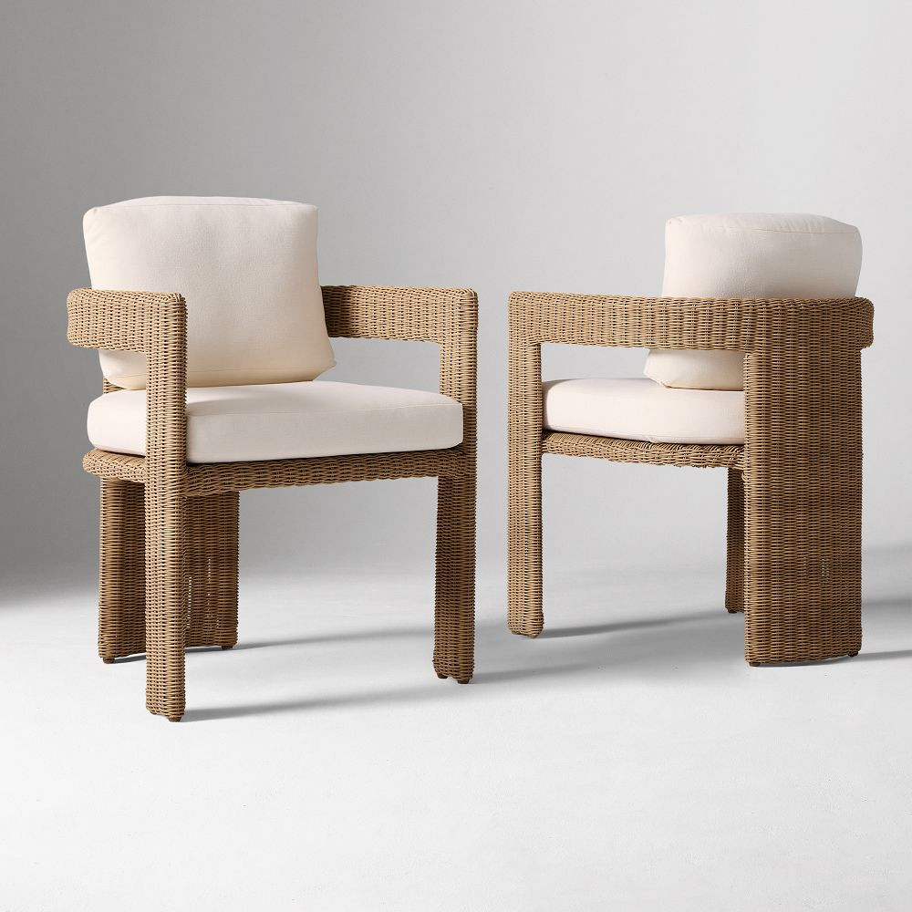 Westport Wicker Outdoor Barrel Dining Chair (Set of 2) | West Elm (US)
