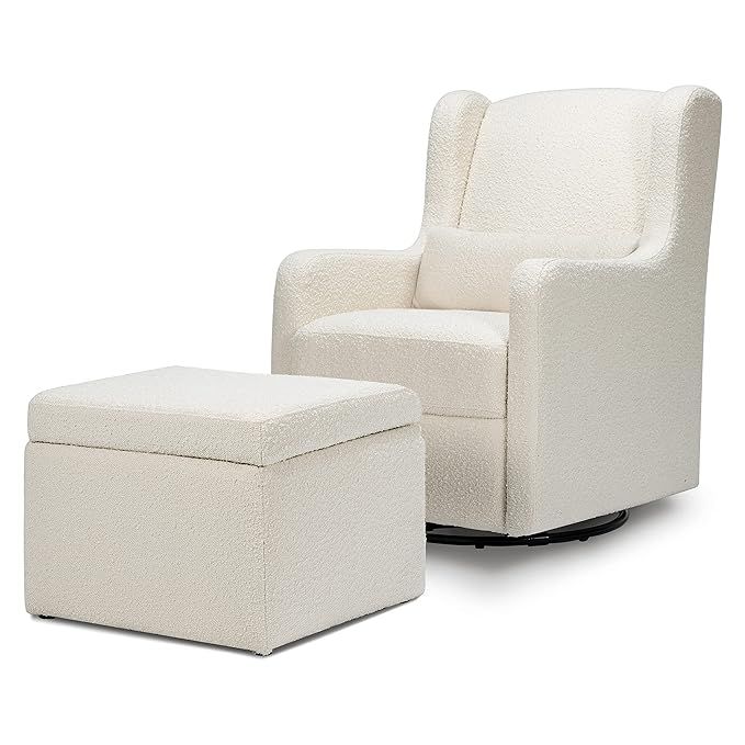 Carter's by DaVinci Adrian Swivel Glider with Storage Ottoman in Ivory Boucle, Greenguard Gold & ... | Amazon (US)