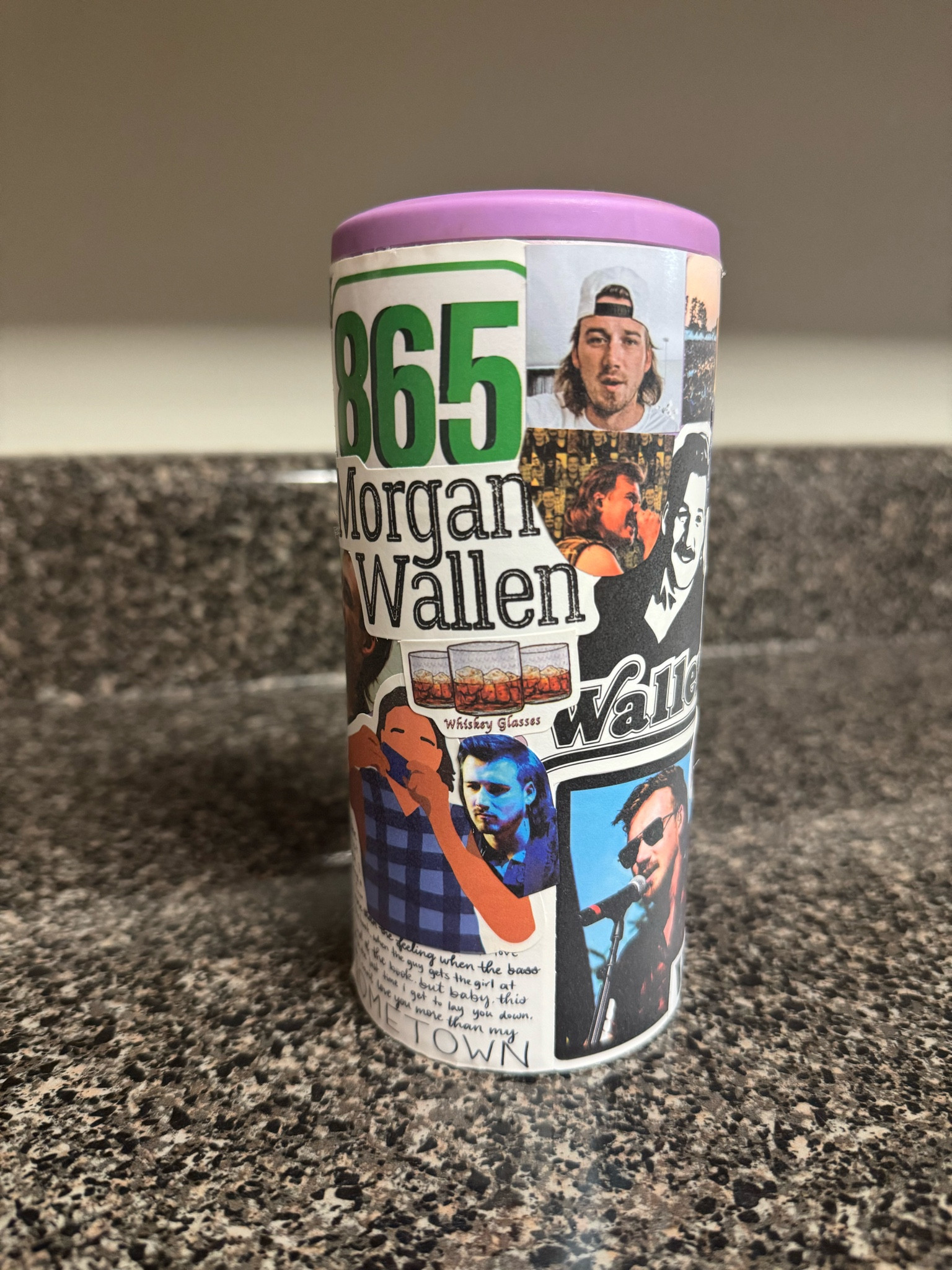Final product of my DIY repurposing of an old koozie with Morgan Wallen stickers from Amazon #2TodayFinds #AmazonFinds #MorganWallen