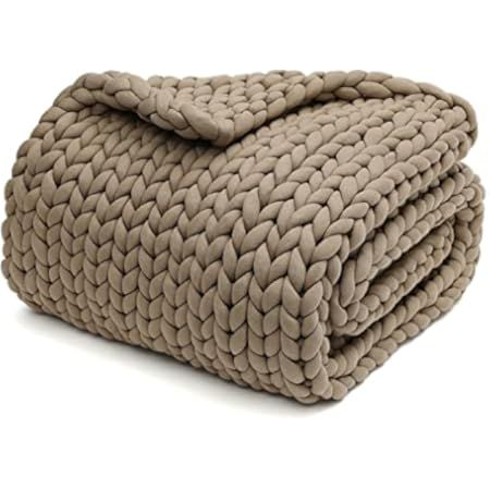 YnM Original Hand Knitted Throw Blanket, Cosy & Breathable Chunky Knit Throw, no Pilling or Shedding | Amazon (US)