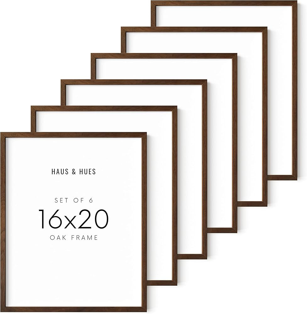 Haus and Hues Walnut Oak 16x20 Poster Frames for Wall - Set of 6 16 x 20 Frames for Wall or Displ... | Amazon (US)