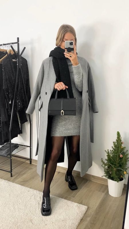 One of the last work weeks of the year! I’m wearing (zara codes): Grey coat: 8825/289 blazer: 1255/836 heeled loafers: 1203/110 shirt: 3067/176 knit vest: 5755/143 grey leggings: 5039/022 wrap sweater: 8689/116 I also suggested some dupes. Love the knit dress it’s super cozy. Be aware it’s a mohair mix so it’s a little itchy. Read the size guide/size reviews to pick the right size. Leave a 🖤 to favorite this post and come back later to shop #workwear #workoutfit #officelook #officeoutfit #knit dress #office outfit #grey coat #wool coat

#LTKSeasonal #LTKstyletip #LTKworkwear