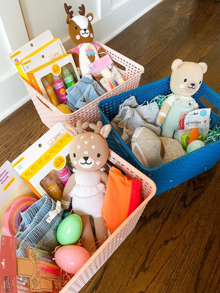 Just about finished with the kids Easter baskets! I love to include spring items they need - sandals, shorts, swimsuits, etc! I also include books, chalk, bubbles, some healthier snacks/candy, and always a Cuddle & Kind doll! 

#LTKSeasonal #LTKkids