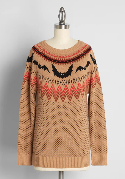 It Be Like 'Bat' Fair Isle Sweater | ModCloth