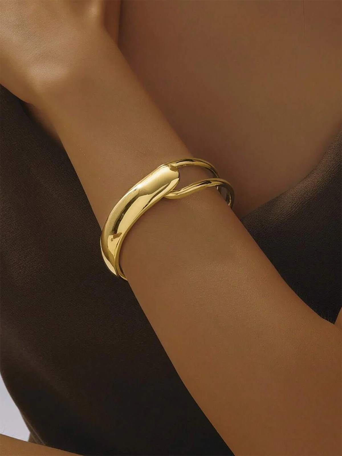 Elegant Gold-Tone Cuff Bracelet | Commense