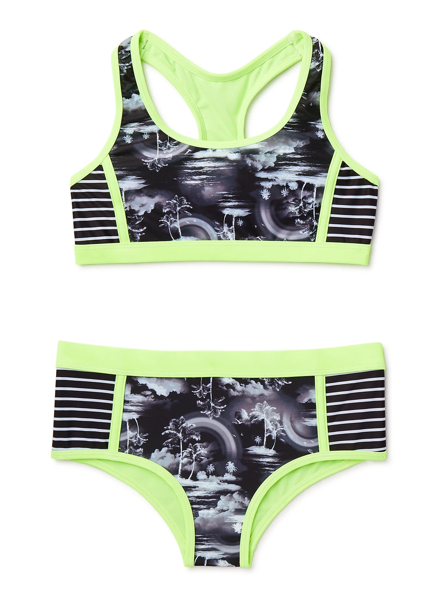 Wonder Nation - Wonder Nation Girls Racerback Sporty Bikini with Shorts Swimsuit, 4-16 & Girls Pl... | Walmart (US)