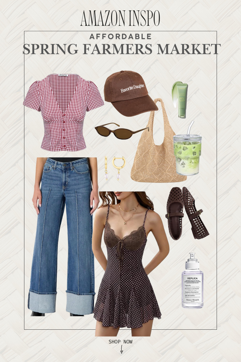 Farmers market but make it cute 🍓🌼
The easiest spring outfit formula: denim + a gingham top + woven accessories = effortless chic every time.

I pulled together the perfect affordable Amazon pieces for that “just grabbed flowers and a matcha” aesthetic 💚

Perfect for:

farmers market outfits
casual spring day looks
brunch outfits
everyday elevated basics

Everything is budget-friendly + on-trend ✨ 

 #LTKootd #LTKSeasonal #LTKSaleAlert