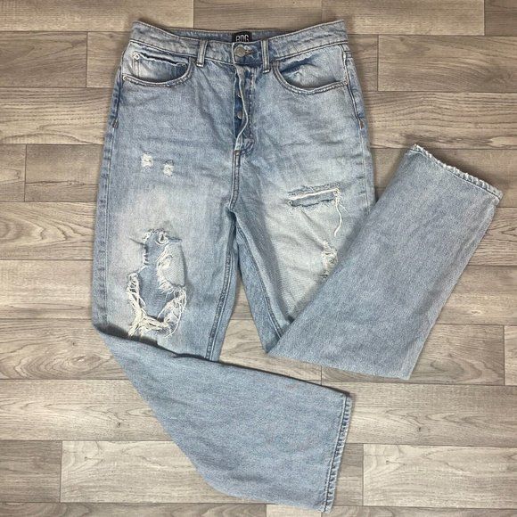 BDG Urban Outfitters Ripped High Rise Relaxed Straight Jeans Light Wash sz 27 | Poshmark