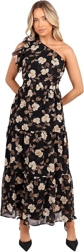 Petal & Pup Women's Layley One Shoulder Maxi Dress Black Floral | Amazon (US)