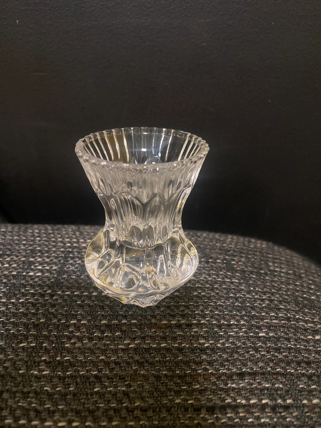 Heavy Lead Crystal Diamond Cut Small Bud Vase, Toothpick Holder or Candle Holder - | Etsy (US)