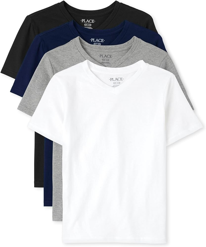 The Children's Place Boys' Basic V Neck T-Shirt 2 Pack | Amazon (US)