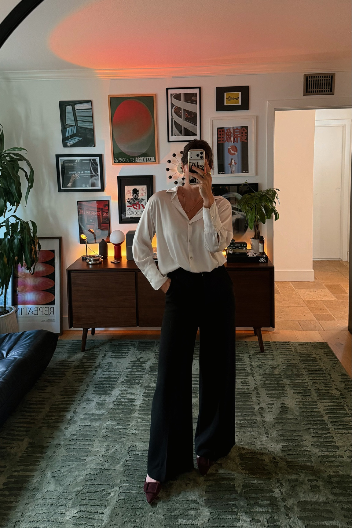 Silk shirt is Zara Europe 
Shoes are manolo blank!!