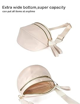 Spacious Nylon Crossbody Bag Bum Bag Handbags Wallets Purses Trendy Shoulder Bag for Women | Amazon (US)