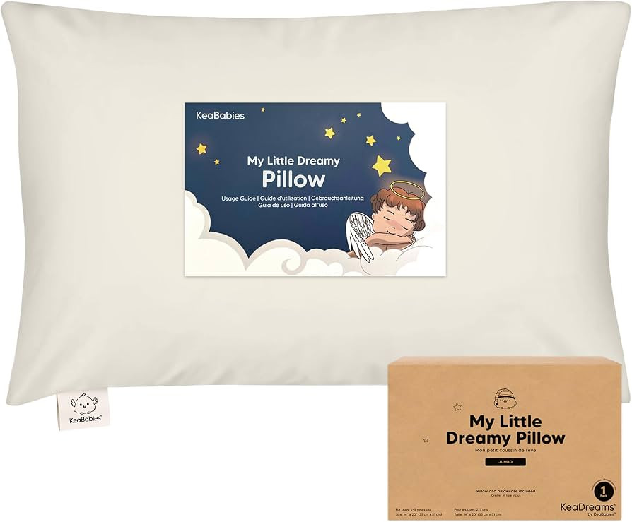 KeaBabies Organic Toddler Pillow with Pillowcase, Jumbo 14X20 (Clay) | Amazon (US)