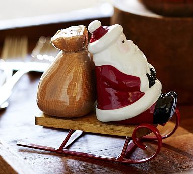 Santa's Sled Salt &amp; Pepper Shakers | Pottery Barn (US)