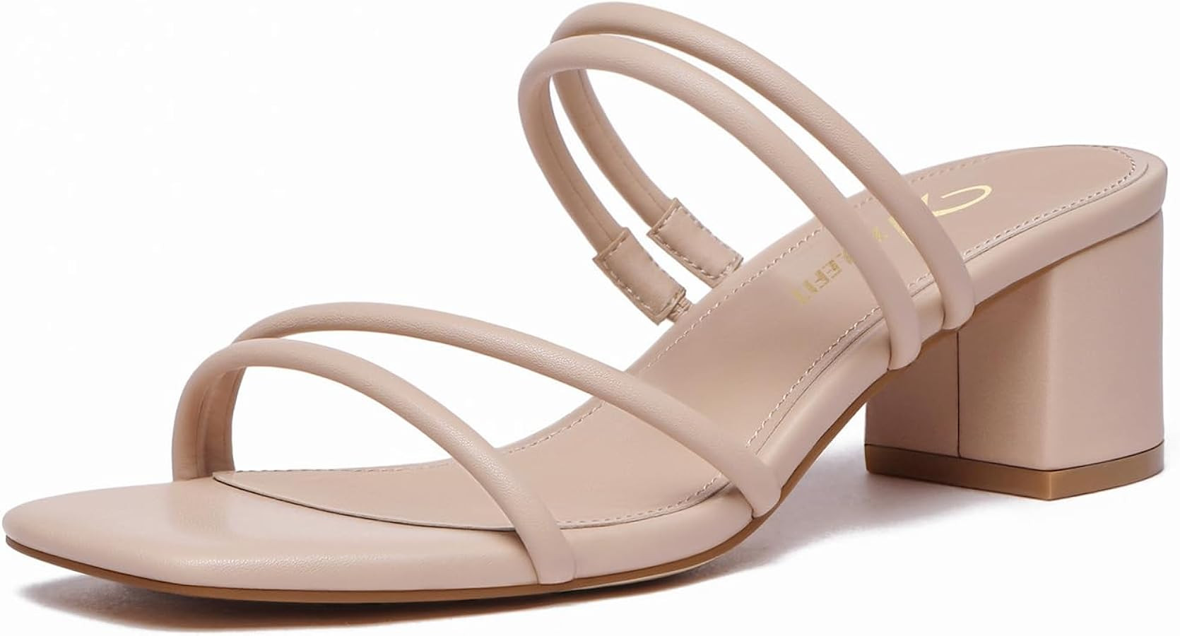 Athlefit Women's Strappy Block Chunky Heels Fashion Square Open Toe Slip On Heeled Sandals | Amazon (US)