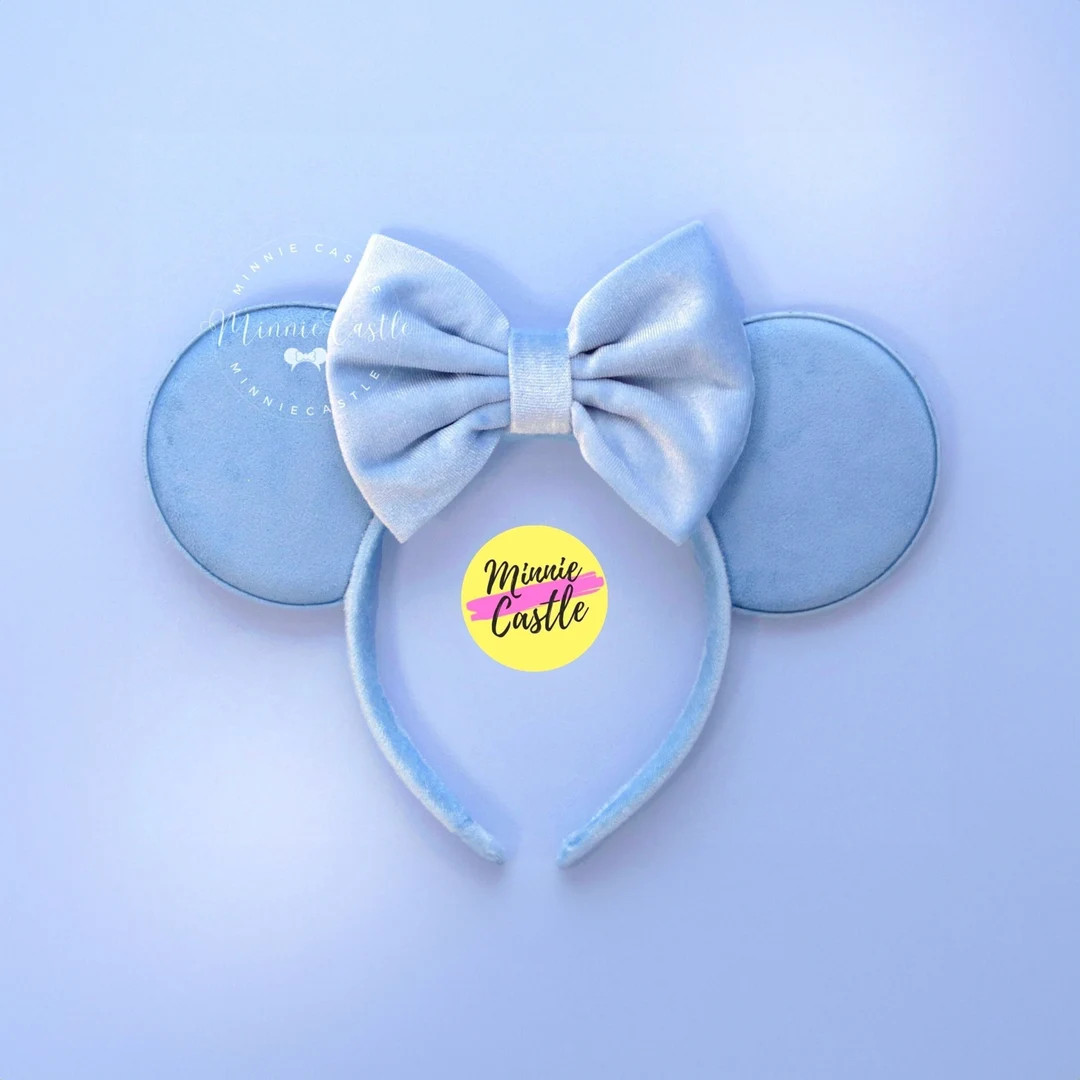 Mickey Ears, Velvet Mickey Ears, Sky Blue Mouse Ears, Minnie Ears, Mouse Ears Headband, Sky Blue ... | Etsy (US)