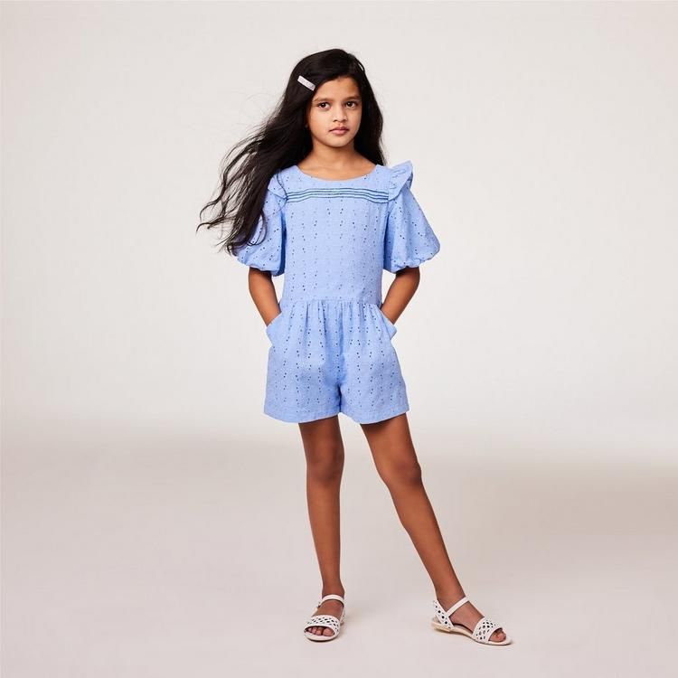 Eyelet Bubble Sleeve Romper | Janie and Jack