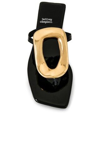Linques-2 Sandal in Black Patent Gold | Revolve Clothing (Global)