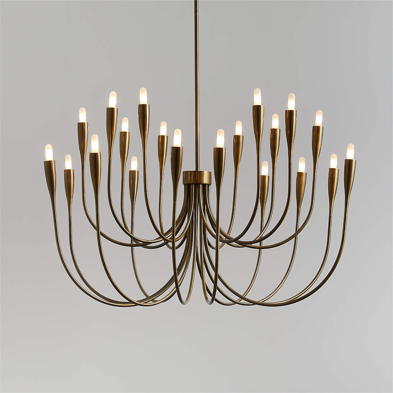 Iiona Large Brass Candelabra Chandelier Light 35" + Reviews | Crate & Barrel | Crate & Barrel