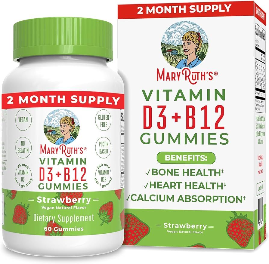 MaryRuth Organics Vitamin D3 + B12 Gummies | 2 Month Supply | Vitamin D & B12 Vitamin Supplements... | Amazon (US)