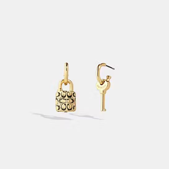 Quilted Padlock Key Mismatch Earrings | Coach (US)