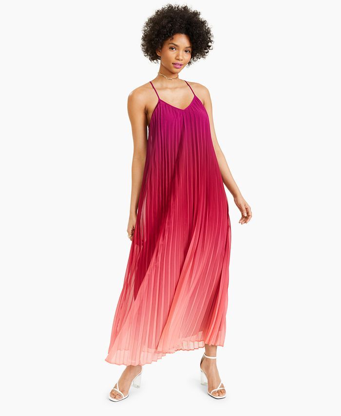 Bar III Pleated Ombré Maxi Dress, Created for Macy's & Reviews - Dresses - Women - Macy's | Macys (US)
