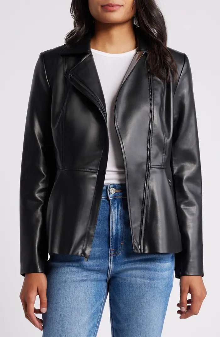 Peplum Faux Leather Moto Jacket | Nordstrom