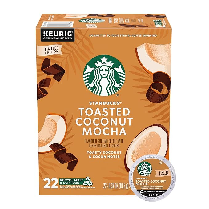 Starbucks K-Cup Coffee Pods, Toasted Coconut Mocha Flavored Coffee for Keurig Coffee Makers, 100%... | Amazon (US)