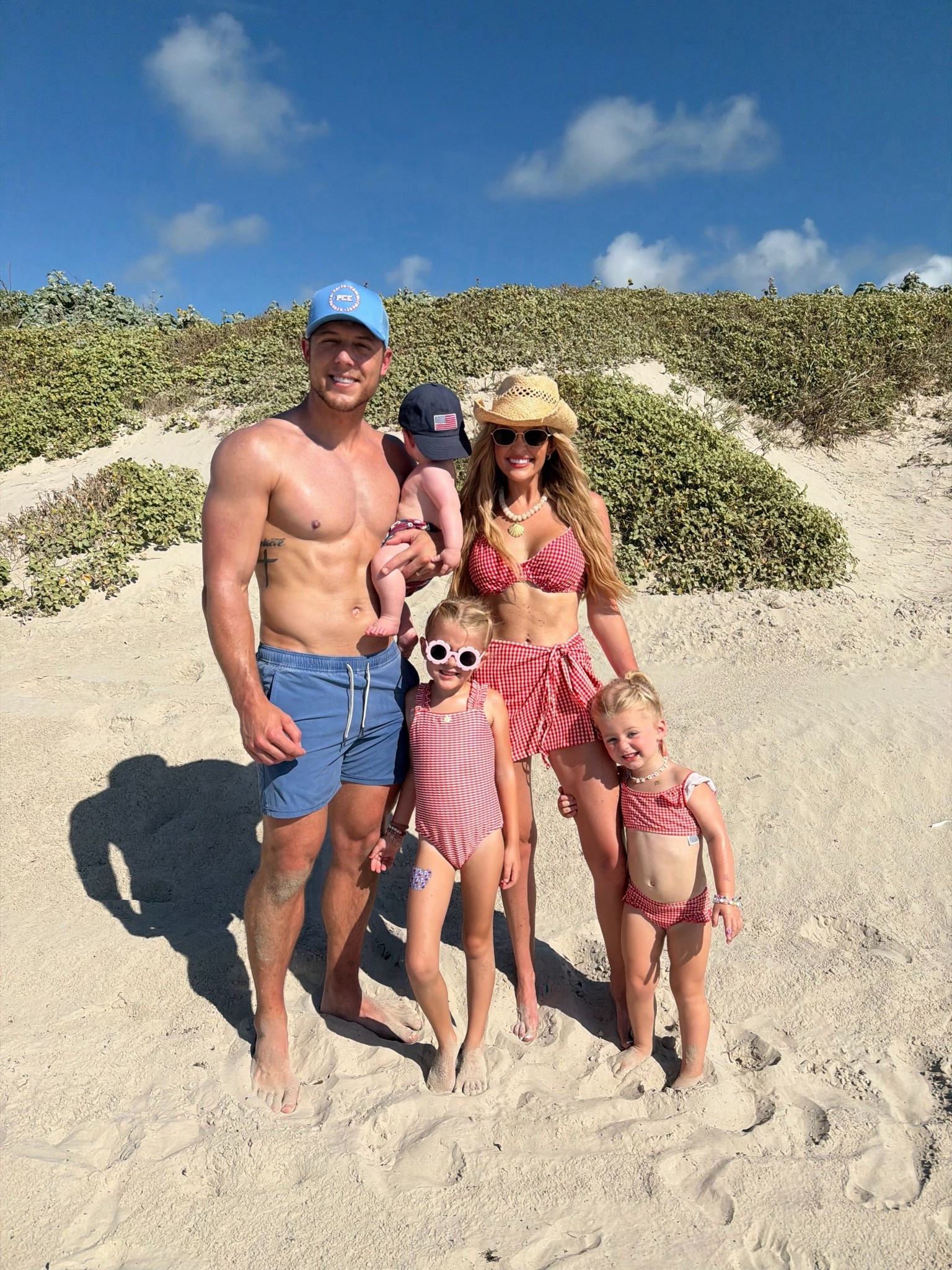 celebrating 250!!!!!! 🇺🇸✨🧨🎂 

(my suit is old & sold out from target, brynnie’s is old & sold out from zara - linked similar options) 

red white and blue, 4th of july, swim, swimsuits, family, travel, beach, pool, vacation, red plaid, family coordinating, straw cowboy hat

#LTKSwim #LTKTravel #LTKKids