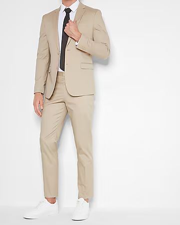 Extra Slim Solid Khaki Cotton Suit | Express