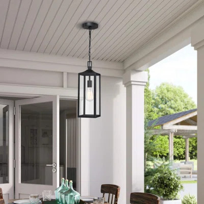 18 in Outdoor Pendant Light with Matte Black Finish,1 E26 Bulb Base | Wayfair North America