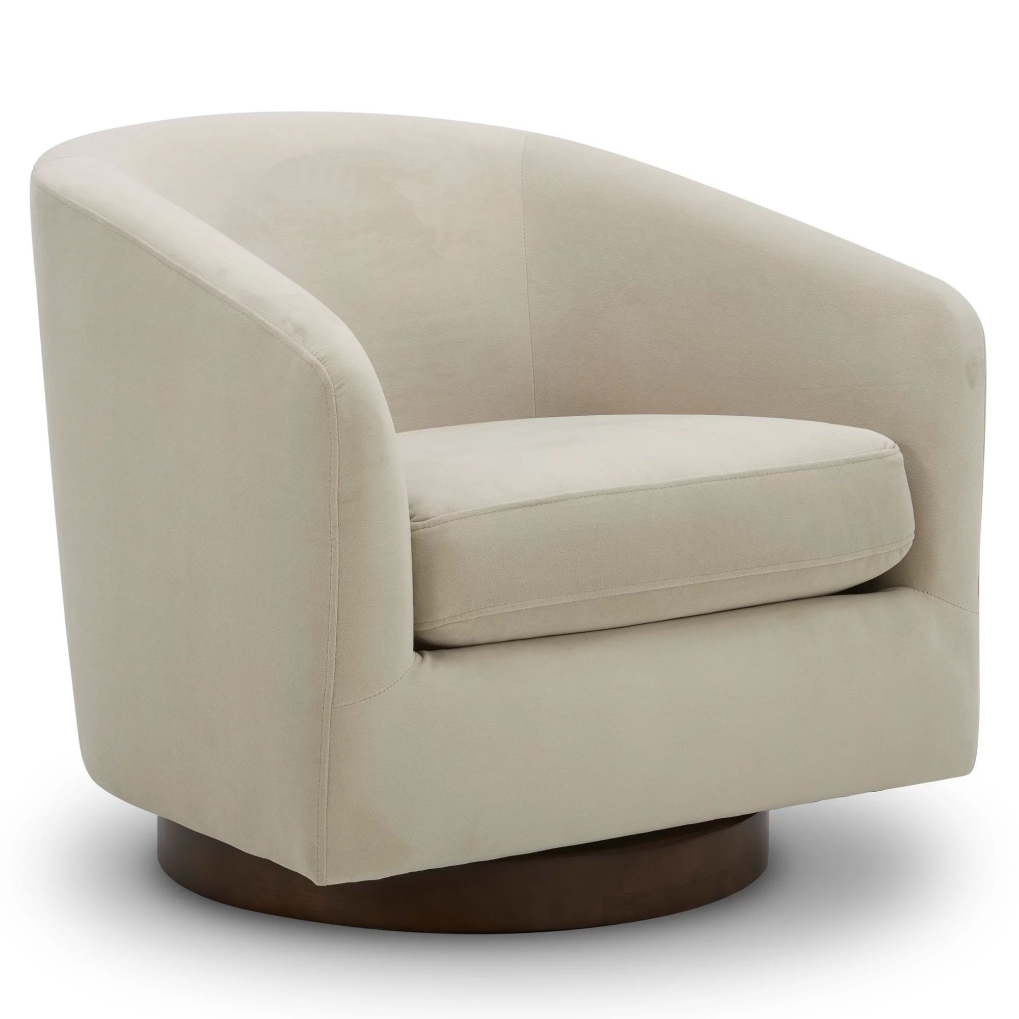 CHITA Swivel Accent Chair, Round Barrel Arm Chair, Velvet in Cream White - Walmart.com | Walmart (US)