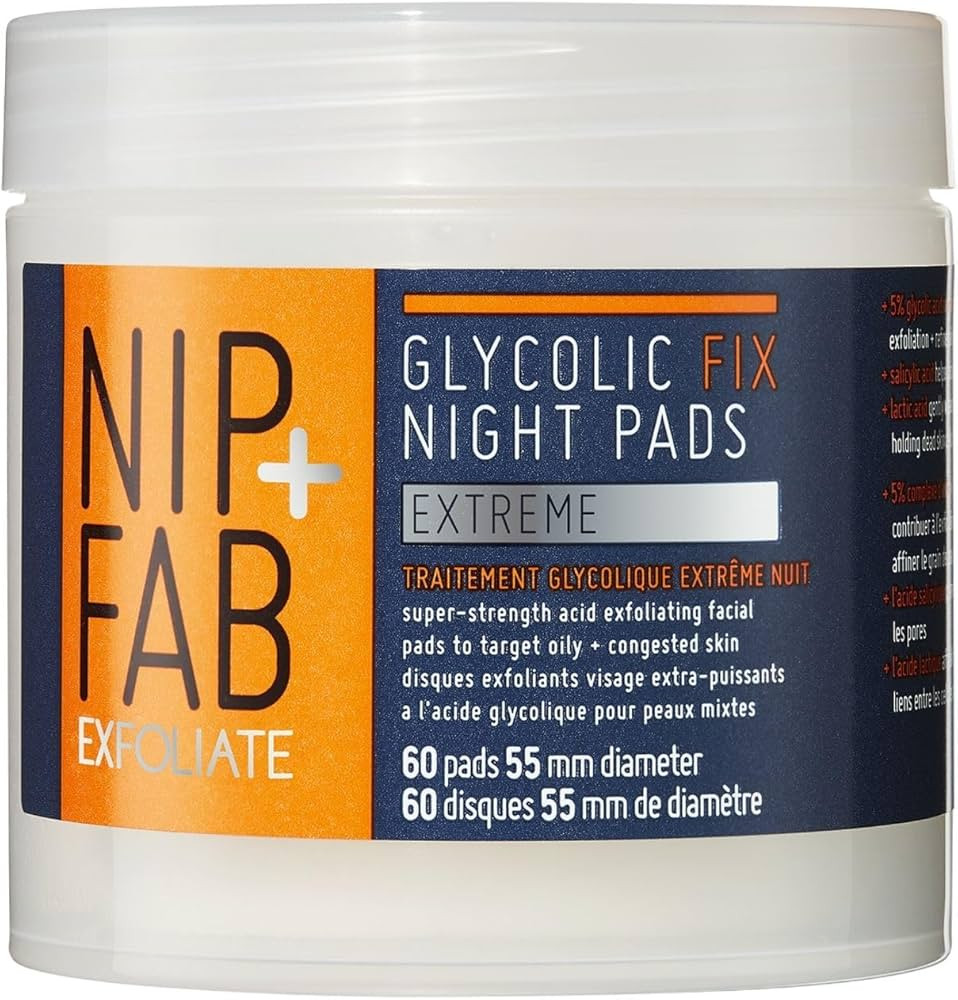Nip + Fab Glycolic Acid Night Face Pads with Salicylic and Hyaluronic Acid, Exfoliating Resurfaci... | Amazon (US)