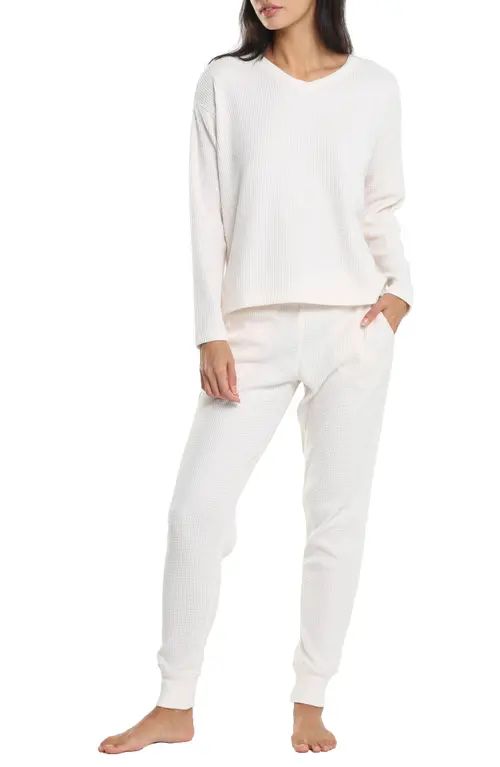 Papinelle Super Soft Waffle Weave Pajamas in Ecru at Nordstrom, Size X-Large | Nordstrom