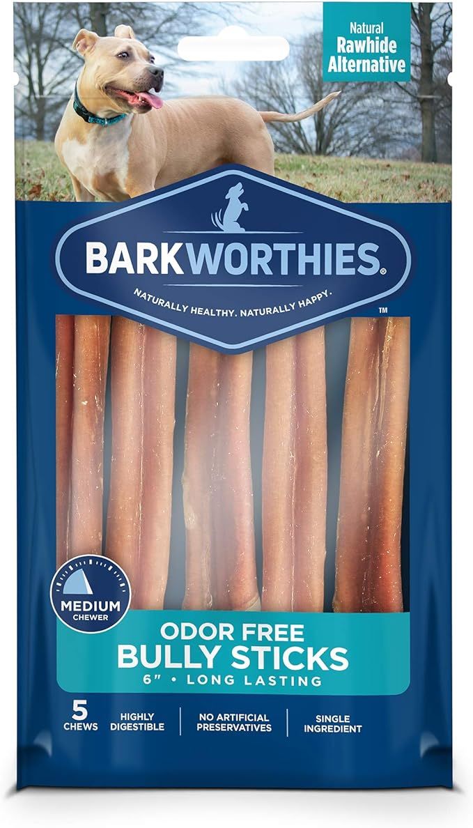 Barkworthies Odor-Free Bully Sticks - Healthy Dog Chews - Protein-Packed, Highly Digestible, All-... | Amazon (US)