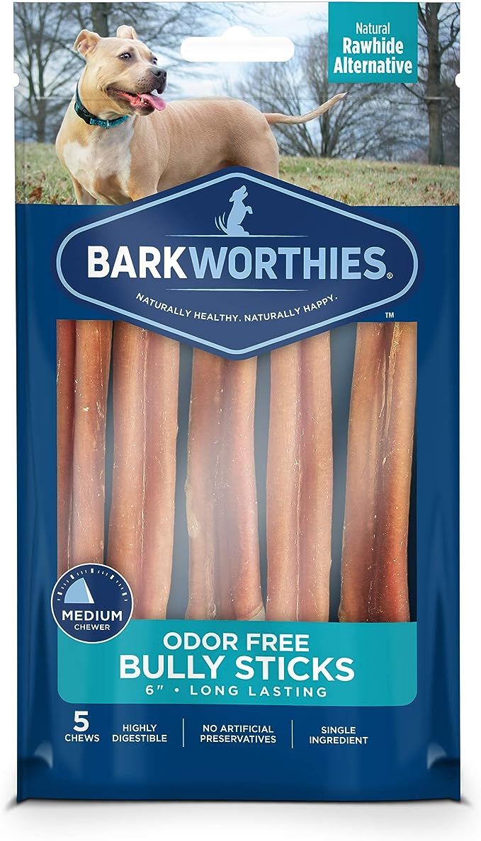 Barkworthies Odor-Free Bully Sticks - Healthy Dog Chews - Protein-Packed, Highly Digestible, All-... | Amazon (US)