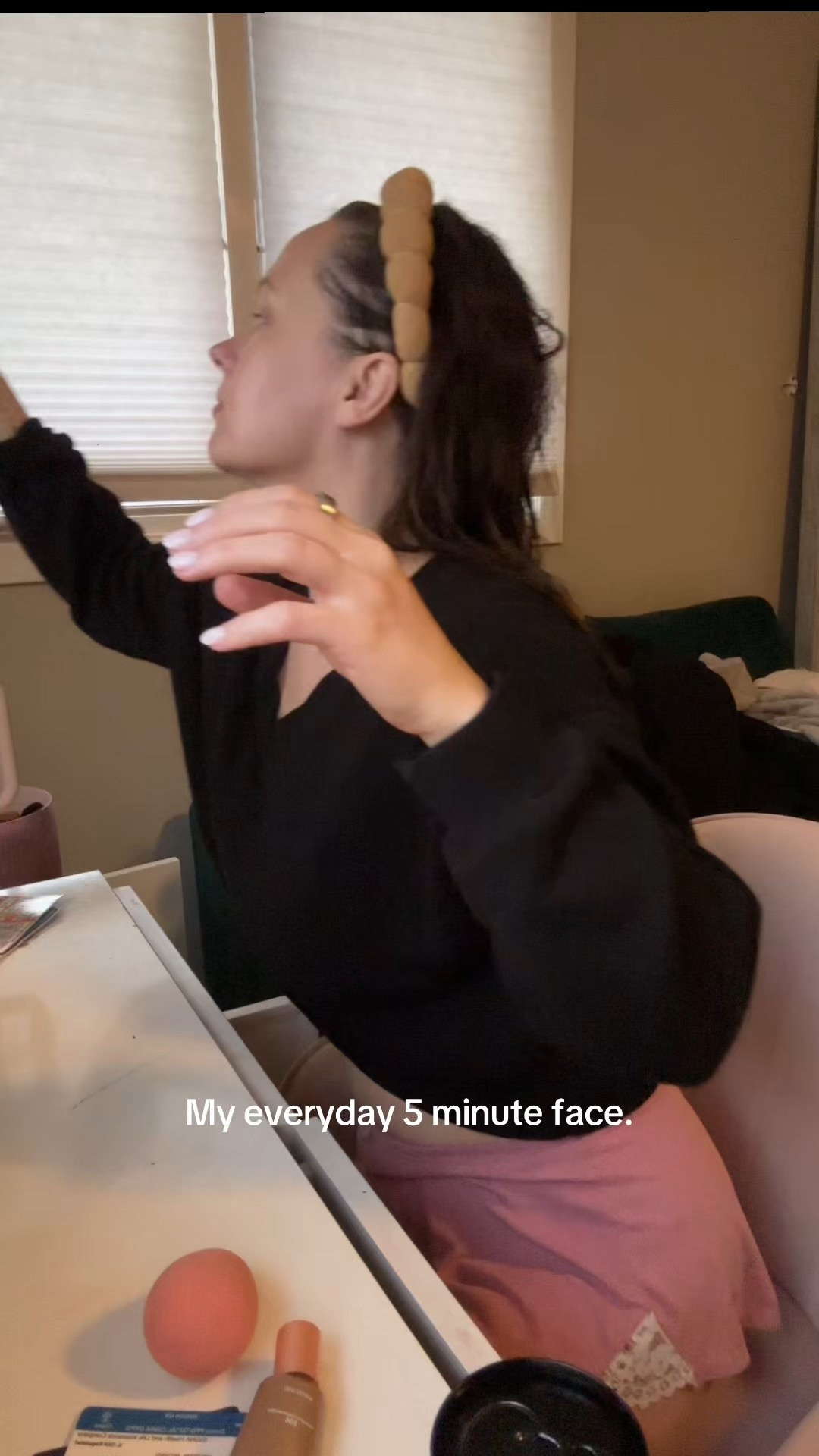 I do the same 5 minute makeup routine before my daughter wakes up. Products listed below:
Primer: Loreal glotion
Foundation: maybelline skin tint
Concealer: saie
Cream blush: rhode toasted Teddy
Setting powder: Loreal infallible
Bronzer & eyeshadow: covergirl toasted butterscotch
Blush: Kosas euphoria
Eyebrow: elf pencil and NYX gel
Mascara: maybelline sky high
Lipliner: maybelline big lift
Tinted lip balm: julep velvet nude 

#everydaymakeup #makeuproutine #drugstoremakeup #mommakeup 

#LTKBeauty #LTKgrwm #LTKmomlife