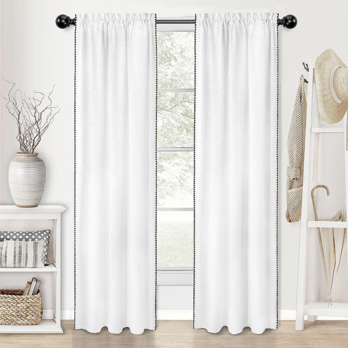 Kate Aurora 2 Piece Hamptons Coastal Living Textured Semi Sheer Rod Pocket Curtain Panels | Target