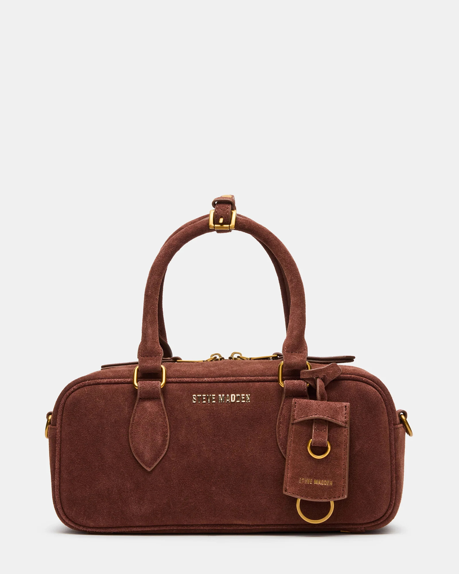 MERIT Bag Chestnut Suede Top-Handle Satchel Crossbody Handbag | Steve Madden (US)