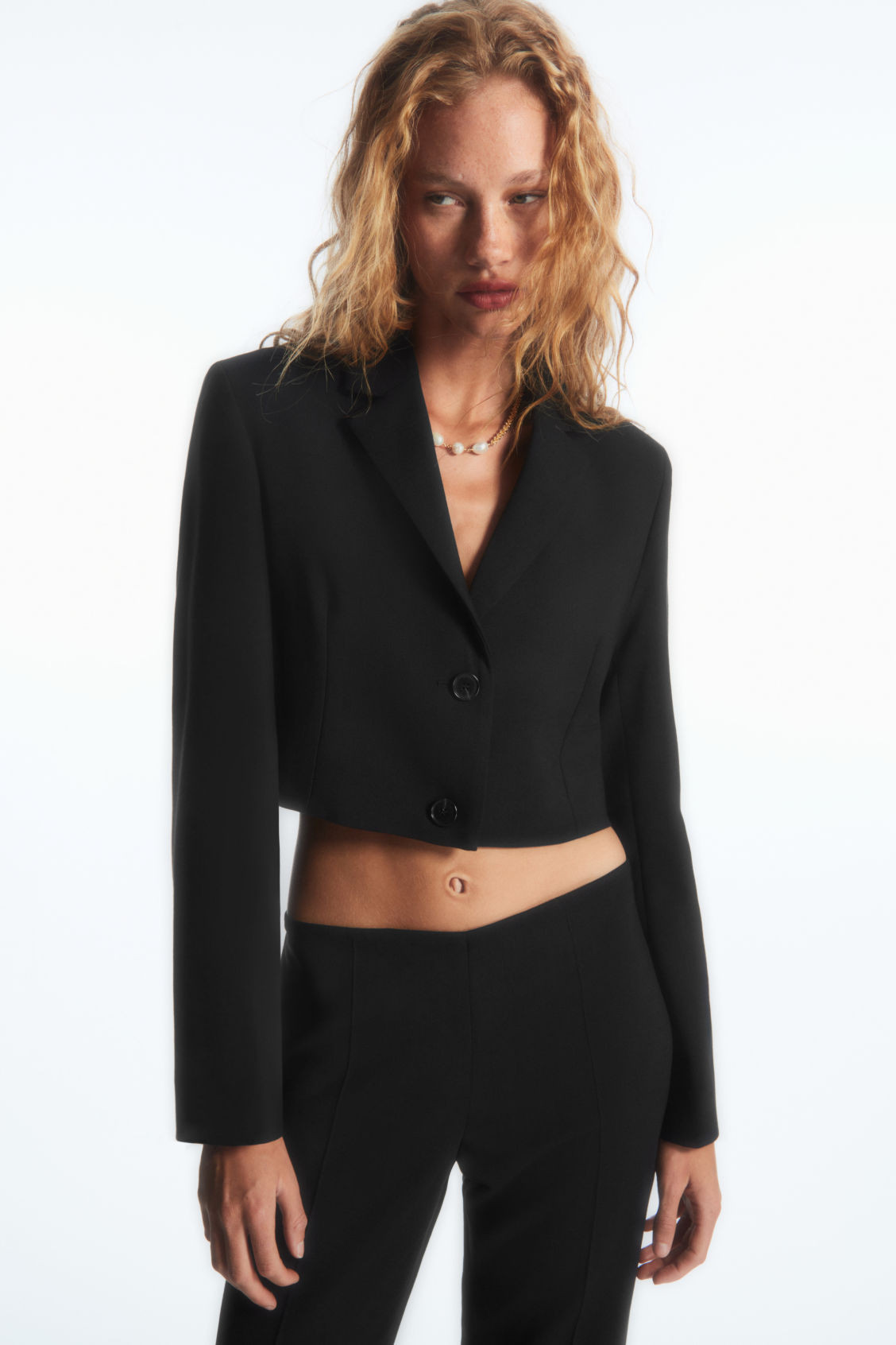CROPPED WOOL BLAZER - BLACK - COS | COS UK
