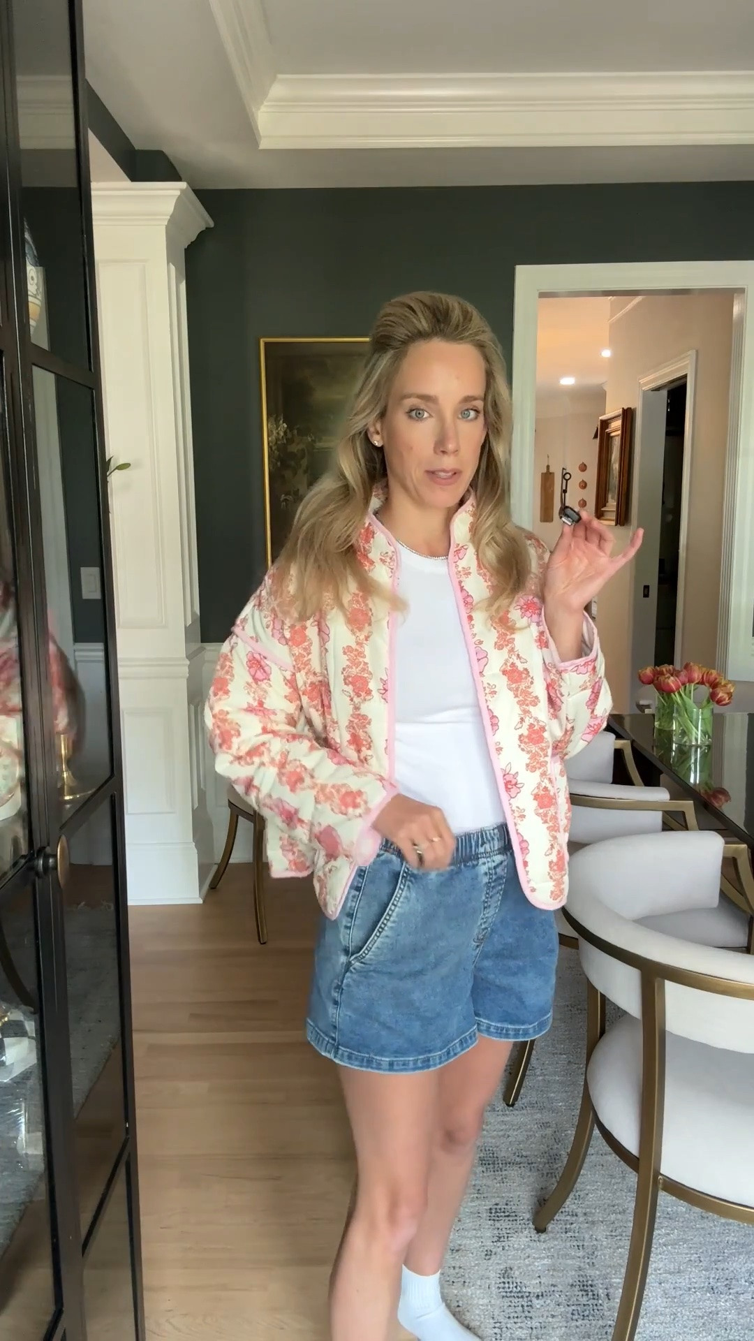 Floral jacket spring jacket amazon outfit amazon fashion casual outfit denim shorts white tee

#LTKgrwm #LTKootd #LTKmomlife