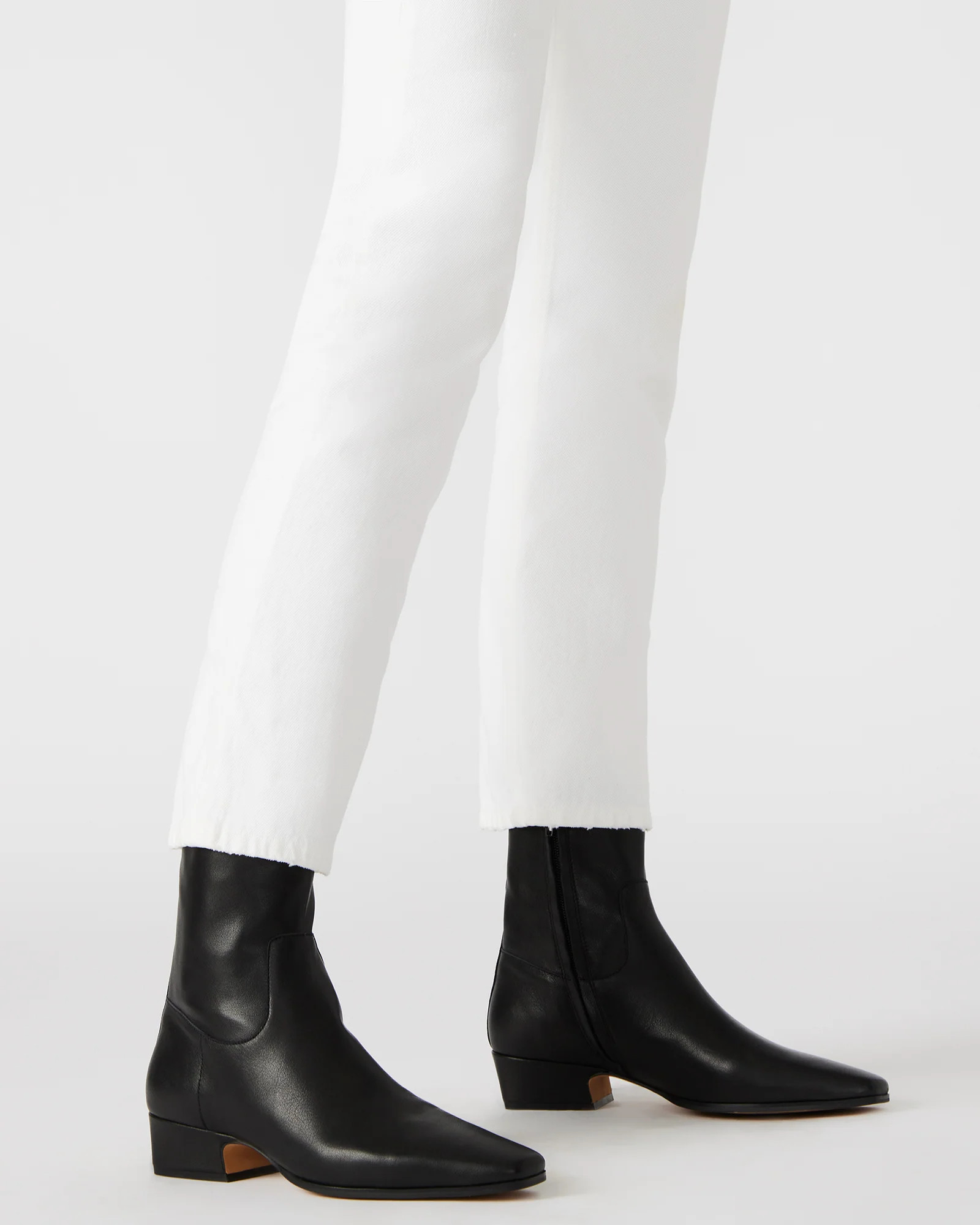 DUSTY Black Leather Women's Ankle Boot | Steve Madden (US)